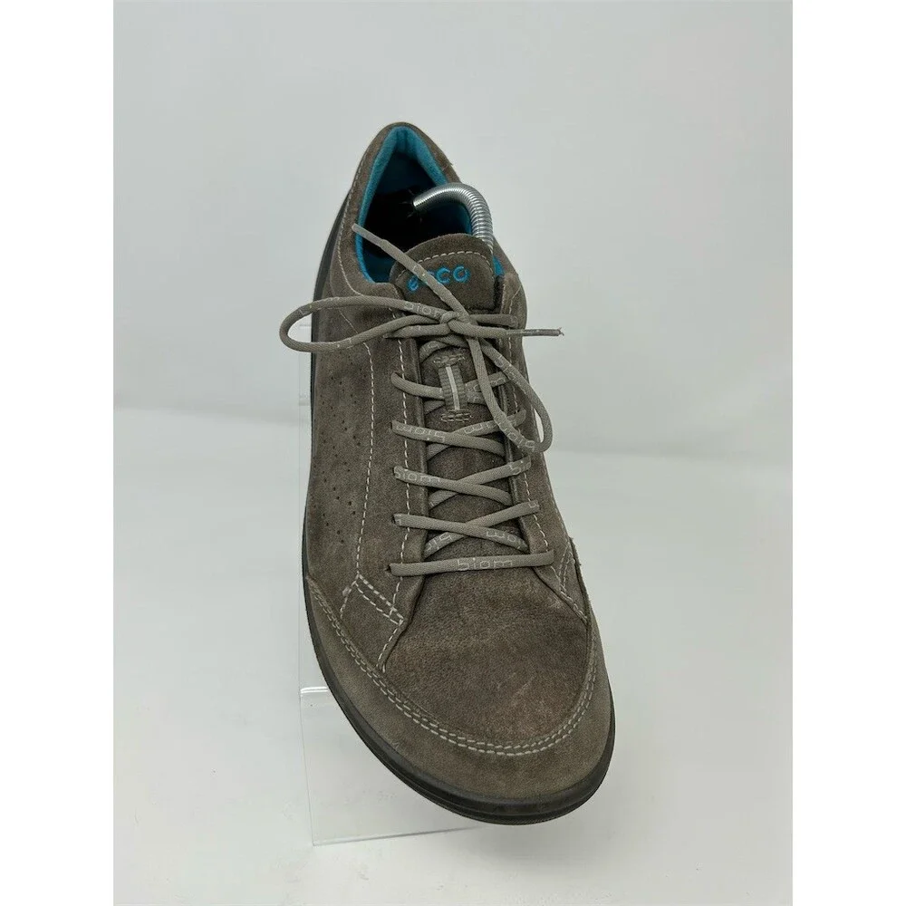 ECCO BIOM Grip Men's Low Top Lace-Up Sneakers Gray Brown Taupe Blue Lining 45